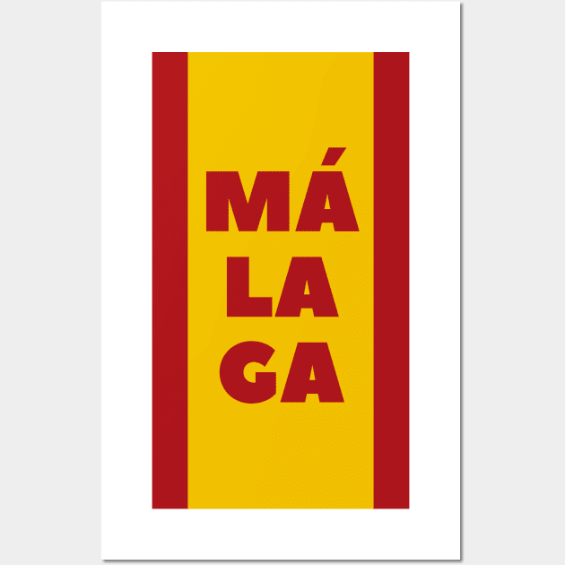 Málaga in Spanish Flag Color Vertical Wall Art by aybe7elf